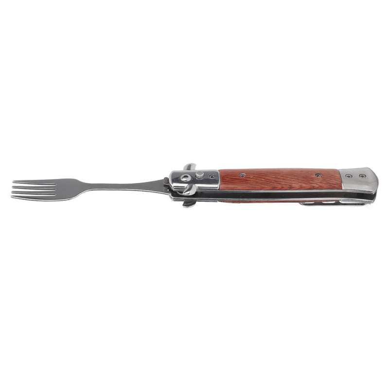 Spring Fork Rosewood Handle Stainless Steel Foldable Spring Fork for