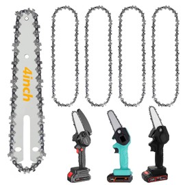 4-pack 4-inch chainsaw chain, saw chains 4 inch mini chainsaw chain 1/4 inch, 3/8 inch LP saw chain for 13 cm rail - 28 drive links, 1.3 mm - low-kickback chain