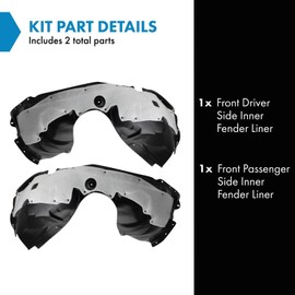 TRQ TRQ Front Inner Fender Liner Set Compatible with 2013-2016 Ford Fusion FO1248159 FO1249159