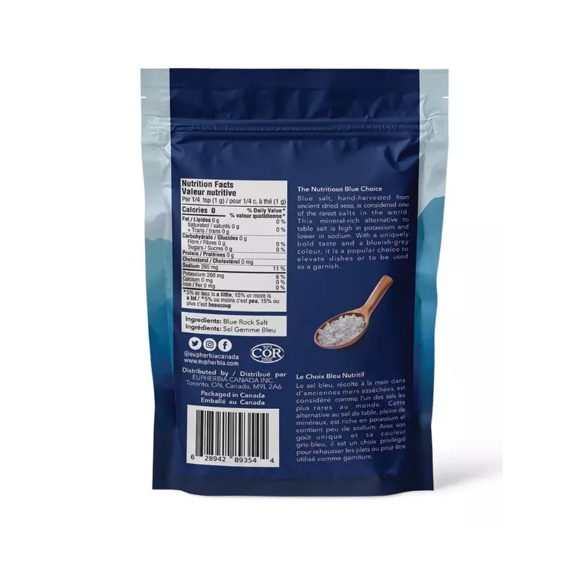 Eupherbia Blue Salt, Coarse, Rare Mineral Salt, High Potassium, Lower
