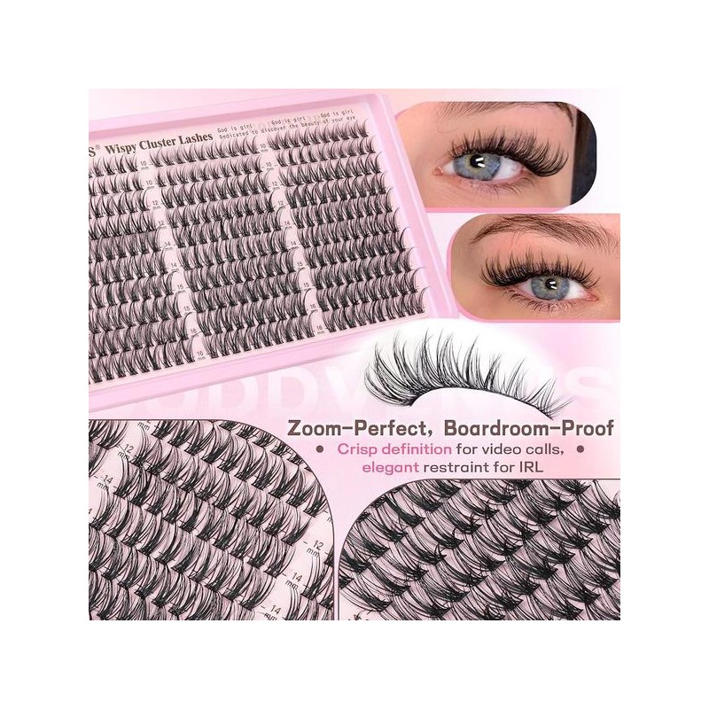 Godvenus 고드베누스 속눈썹 클러스터 키트 위스피 천연 DIY 연장 10-16mm