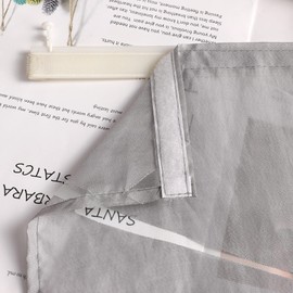 ESLIR Sliding Curtains, Voile Panel Curtains, Set of 2, Sliding Curtains, Living Room Curtains with Velcro Tape, Transparent Curtain, Burnout Grey, W x H 57 x 145 cm, Pack of 2