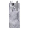 30 Cutlery Pockets with Napkin Grey Marbled 20 cm