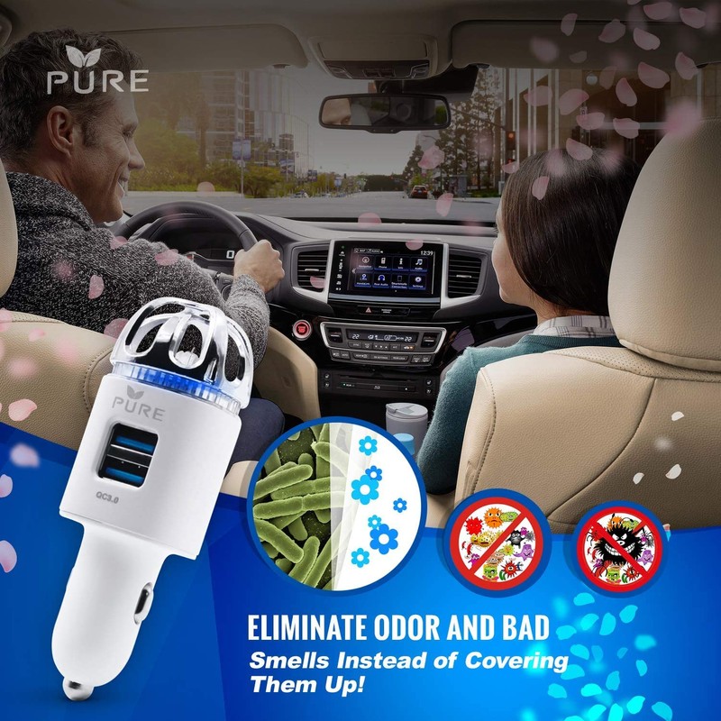 Car Air Purifier 3in1 Premium Stainless Steel HEPA Filter Ionizer