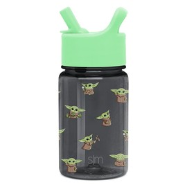 Simple Modern Kids Summit Plastic Water Bottle with Leak Proof Straw Lid 12oz - BPA-Free, Reusable, Durable for Toddlers:_Grogu Force Strong