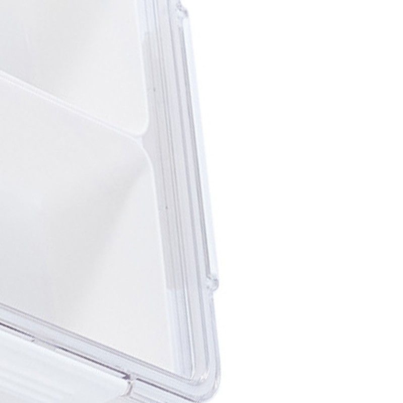 4 Compartment Snack Box Transparent Multifunctional Tight Sealing Divided Food