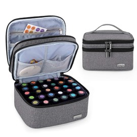 LUXJA Essential Oil Pouches 30 Bottles (5ml - 30ml) (Double Layer, Gray)