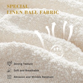 Krcix Boucle Storage Ottoman Bench for Bedroom 49.2 Inch Upholstered Modern Bedroom Bench with Storage Oval Large End of Bed Bench with Storage for Living Room, Entryway(Ivory)