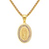 OIDEA Women's Virgin Mary Necklace: Mother of God Oval Medal