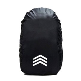 Pruvansay Backpack Cover, Waterproof, Rain Cover, Reflective Tape, Cross Buckle, Fall Prevention, Storage Bag Included, 210T Nylon, 3 Designs, 4 Sizes (15.9 qt - 68.7 qt (15 L - 65 L), V Shape Black,