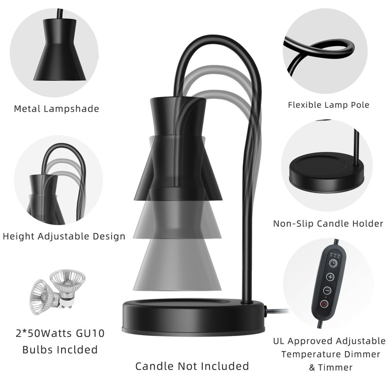 Candle Warmer Lamp, Electric Candle Lamp Timer and Dimmer Candle
