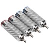 4Pcs RCA Sound Plug Chrome Plated Welding Phono RCA Male