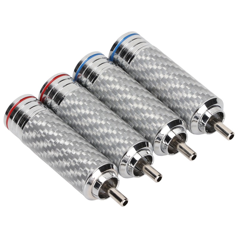 4Pcs RCA Sound Plug Chrome Plated Welding Phono RCA Male
