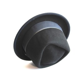 DASMARCA Edward Crushable & Packable Blk/Navy Winter Porkpie Wool Hat - M