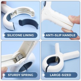 Qgond 9-Pack Large Beach Towel Clips, Heavy Duty Towel Holder Clips for Beach Chairs, Cruise, Pool, Boat, Clothes - Khaki and Blue