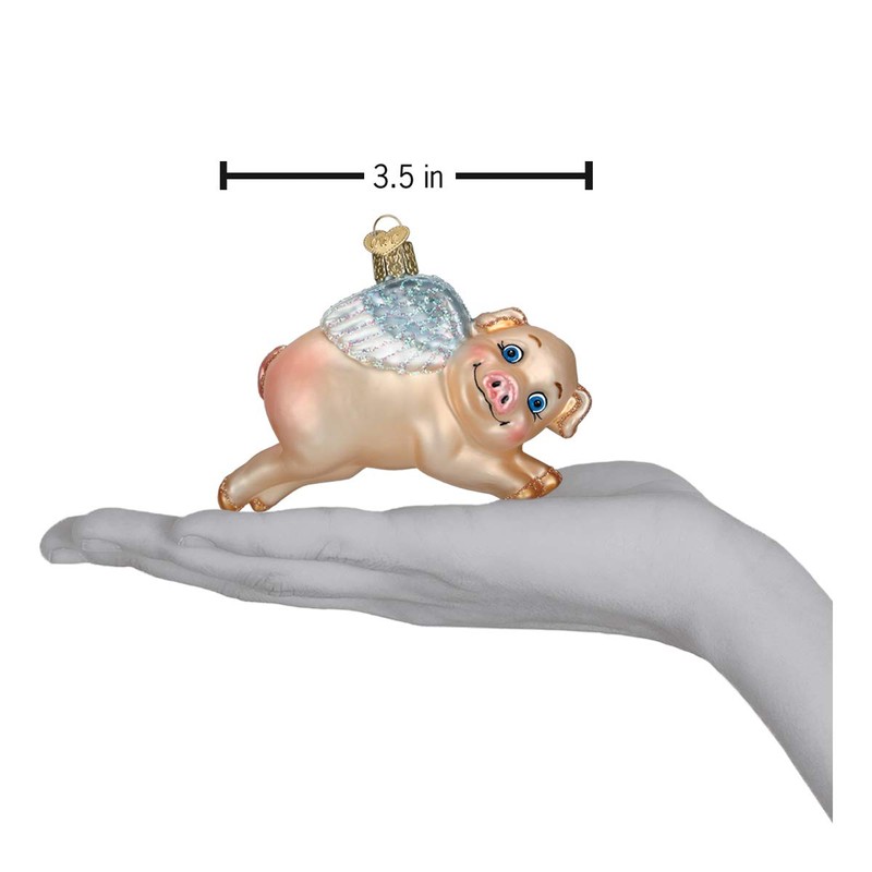 Old World Christmas Flying Pig Glass Blown Ornament