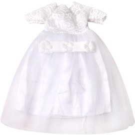 CAMICALMI Doll Clothes Wedding Dress White with Lace for American Girl Doll 18 inch with Headband