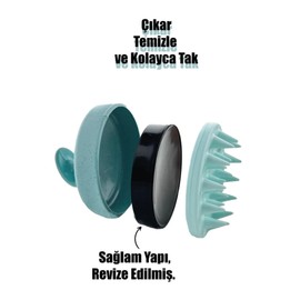 Seay Saç Bakım Fırçası, Saç Derisine Masaj Yapan Şampuan Tarağı, Duş Fırçası Slikon Saç Masaj Tarağı Mavi