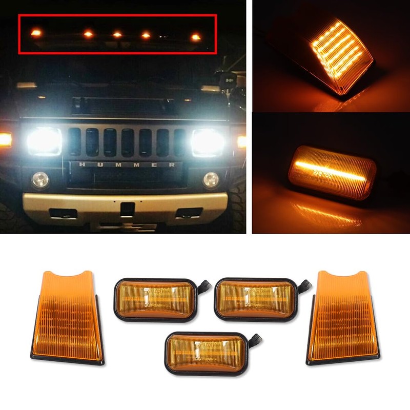 GTINTHEBOX Front Rear Cab Roof light Compatible with 2003-2009 Hummer
