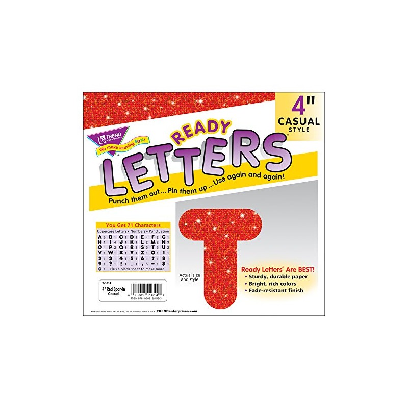 TREND Ready Letters® - Casual Font Uppercase 4" Sparkle
