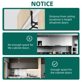 Vertical Lift Hinge, Vertical Swing Lift Pneumatic Arm Kitchen Mechanical Hinge Slow Closing, Durable & Silent Fit for Cabinet Width: 19.69-35.43" Matte Black