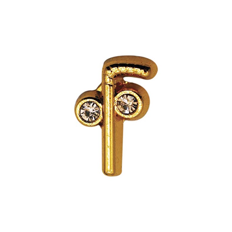 Tubal Cain with Rhinestone Masonic Lapel Pin - [Gold][1/2'' Tall]