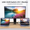 ANGEET USB C Switch 2 Computers 1 Monitor, 8K@60Hz USB