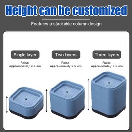 MiOYOOW 8PCS Furniture Risers, Square Stackable Desk Leg Risers, Non Slip Bed Lifts for Table Legs, Sofas, Chairs, Beds, Cabinets, Refrigerators, Washing Machines