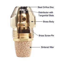 Universal Semi-Solid Cone Oil Burner Nozzle Delavan 2.00 GPH 60 Degrees Cone S-S SS W AR Q-Made USA