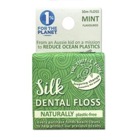 The Turtle Tribe Plastic Free Floss, 30 meters, Silk floss, Every purchase funds beach cleans to protect our precious oceans, mint flavour