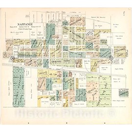 Historic 1929 Wall Map - Atlas and plat Book of Elkhart County, Indiana : compiled from surveys and The Public Records of Elkhart County, Indiana. - Nappanee 18in x 16in