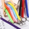 WsjiaboFux Black Elastic Ropes Retractable Coil Springs Keychain, Anti-lost Key