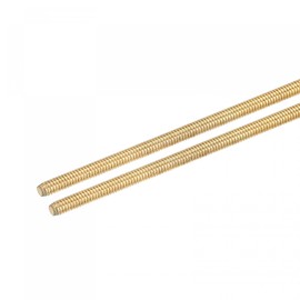 TOP-VIGOR 2Pcs M3 x 250mm Male Brass Threaded Rod, All Thread Brass Rod Bar Studs for Clamps and U-Bolts