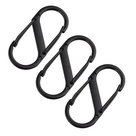 Jopto 3PCS S Shape Ring Locking Carabiner Keychain Spring Clip Lock Buckle Key Holder Metal Backpack Clasps S-Biner Climbing Hook Tactical Survival Designed for Hiking Fishing Camping Outdoor