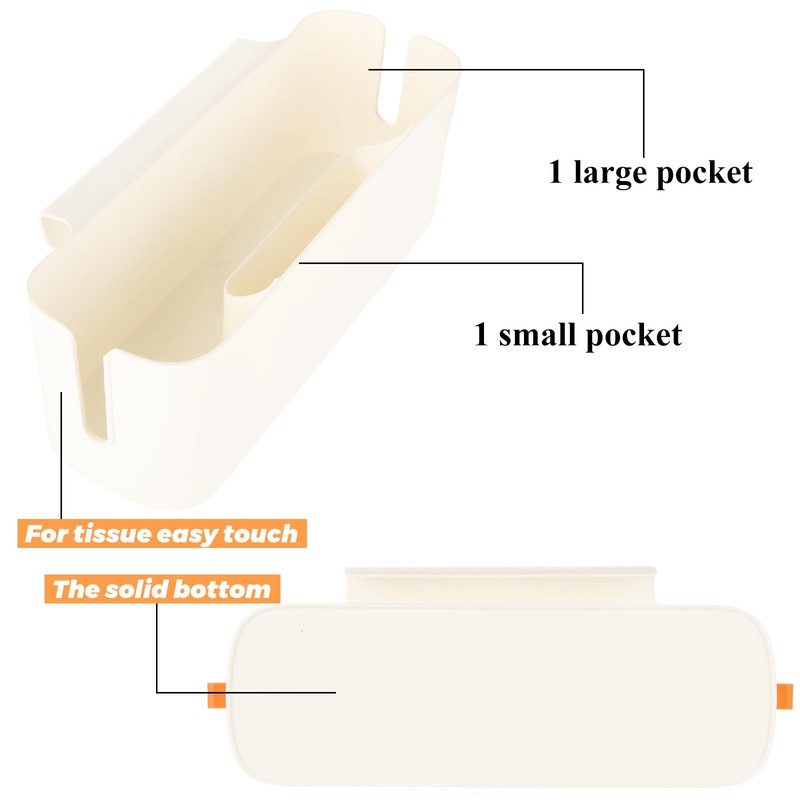 Oungy 3 Pcs Bedside Caddy Plastic Bed Caddy, Orange Hanging