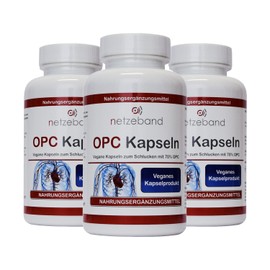 Economy Pack OPC Capsules Vegan - 360 Premium Capsules High Dose (3 Packs of 120) - 524 mg Pure OPC Each 2 Capsules - Free of Additives