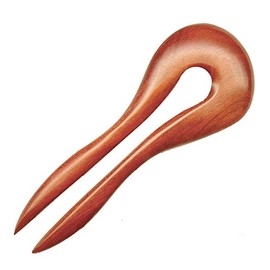 Baerreis Hair Fork, Handmade, Simple Round Style,Cardinal Wood, USA (3.5 FP) (3.5in)