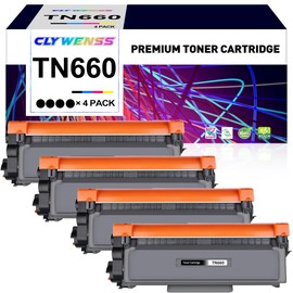 CLYWENSS Compatible Toner Cartridge Replacement for Brother TN660 TN-660 TN630 High Yield for HL-L2300D HL-L2380DW HL-L2320D HL-L2340DW MFC-L2720DW MFC-L2680W DCP-L2540DW Printer (Black, 4-Pack)