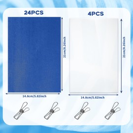 Cyanotype Kit 24 Pcs A5 Cyanotype Paper with Acrylic Panel 4 Clips Green Leaves Butterflies High Sensitive Sun Print Paper-Kit Solar Print Papers for Kids Adults Arts Crafts DIY Projects 5.8X8.3 inch