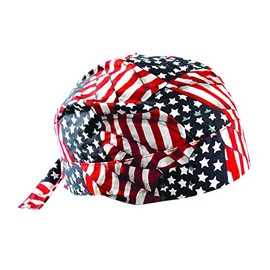 OccuNomix Assorted Colors Tuff Nougies Cotton Bandana, Pack of 1, Wavy Flag (TN6-WAV)