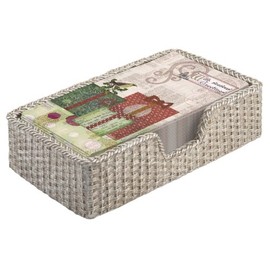 October Hill Guest Towel Caddy, Basket Weave Silver