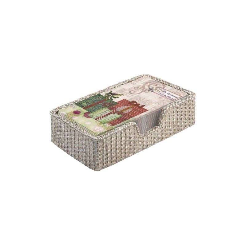 October Hill Guest Towel Caddy, Basket Weave Silver