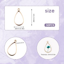 100PCS Open Bezel Pendants, Resin Craft Bezels, Alloy Hollow Frame, Bezel Connector Charms, Geometric Open Back Frame Pendant, Open Bezels for DIY Resin Pressed Flower Crafts Jewelry Making