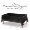 Disposable Plastic Tablecloths, 4 Pack Black and Gold Sequins Tablecloth