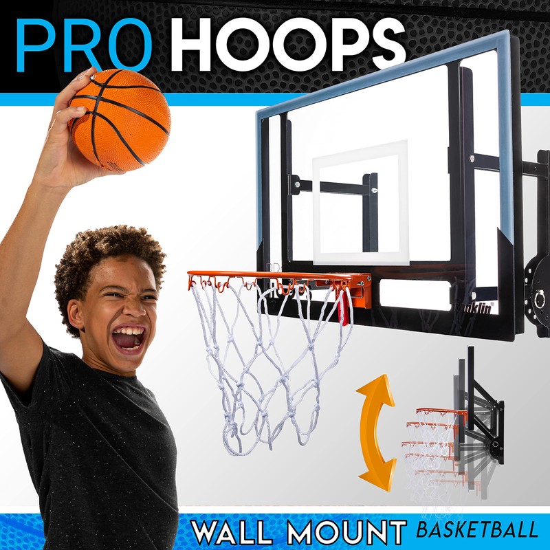 Franklin Sports Wall Mounted Basketball Hoop – Fully Adjustable –