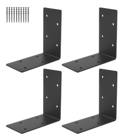 XZWMY 4 PCS Heavy Duty Steel Corner Brackets, 6"x6"x3"L Right Angle Bracket,DIY L Shelf Brackets,90 Degree Post Bracket,Metal Joint Timber Connector Support for Wood Shelves,Furniture