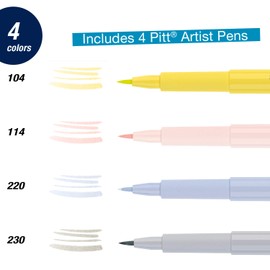 Faber-Castell Pitt Artist Pens - Brush Lettering - 4 Pastel Colors