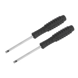 sourcing map Mini Slotted Screwdriver, 3.0mm Flat Head with Non-Slip Handle for Small Appliances, 2 Pcs
