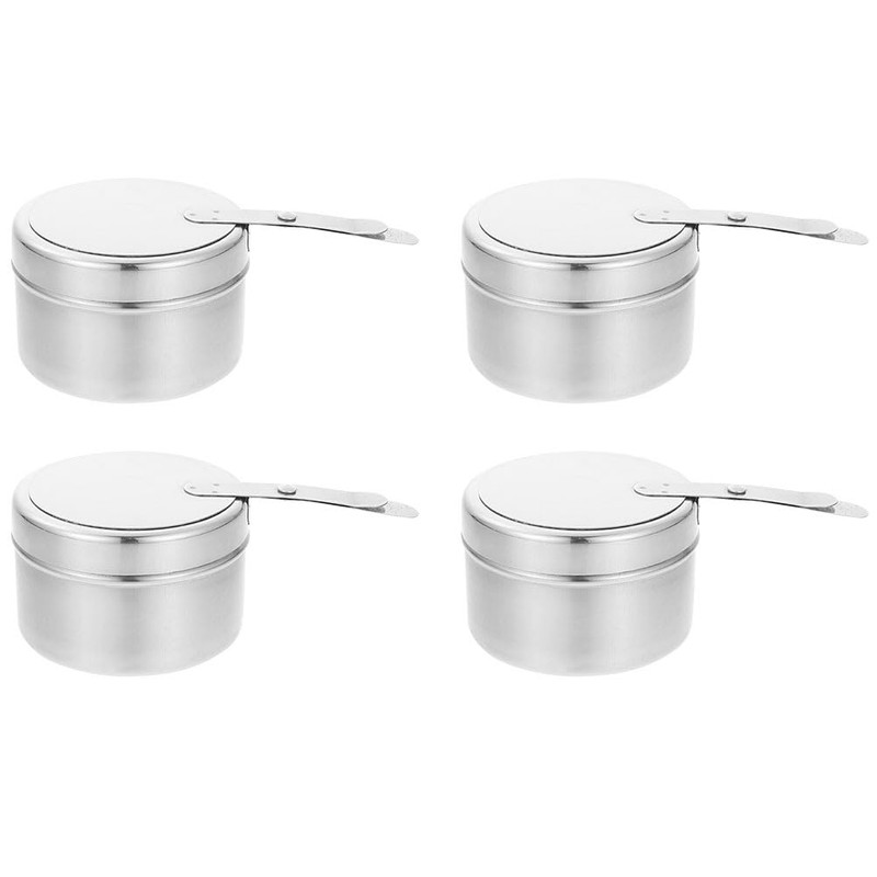4Pcs Fuel Cans Stainless Steel Fuel Holders, Buffet Warmer Chaffing