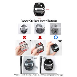 LIGHTKOREA Stainless Steel Metal Car Door Striker Lock Latches Protector Cover Dress up Accessories (Pack of 4) Compatible with Hyundai, Compatible with Kia Vehicles (Carbon Pattern)